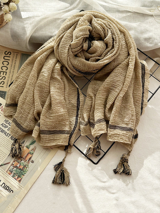 Sciarpa scialle con nappe primaverili vintage da donna 