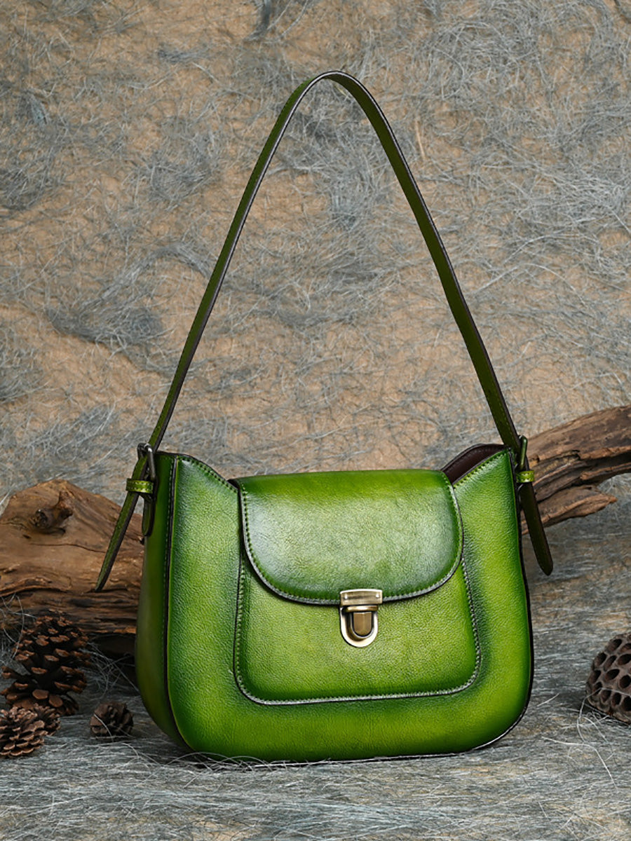 Borsa a tracolla vintage in vera pelle da donna