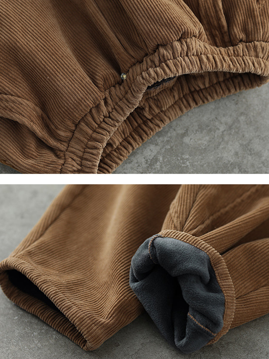 Pantaloni vintage da donna con cuciture spesse
