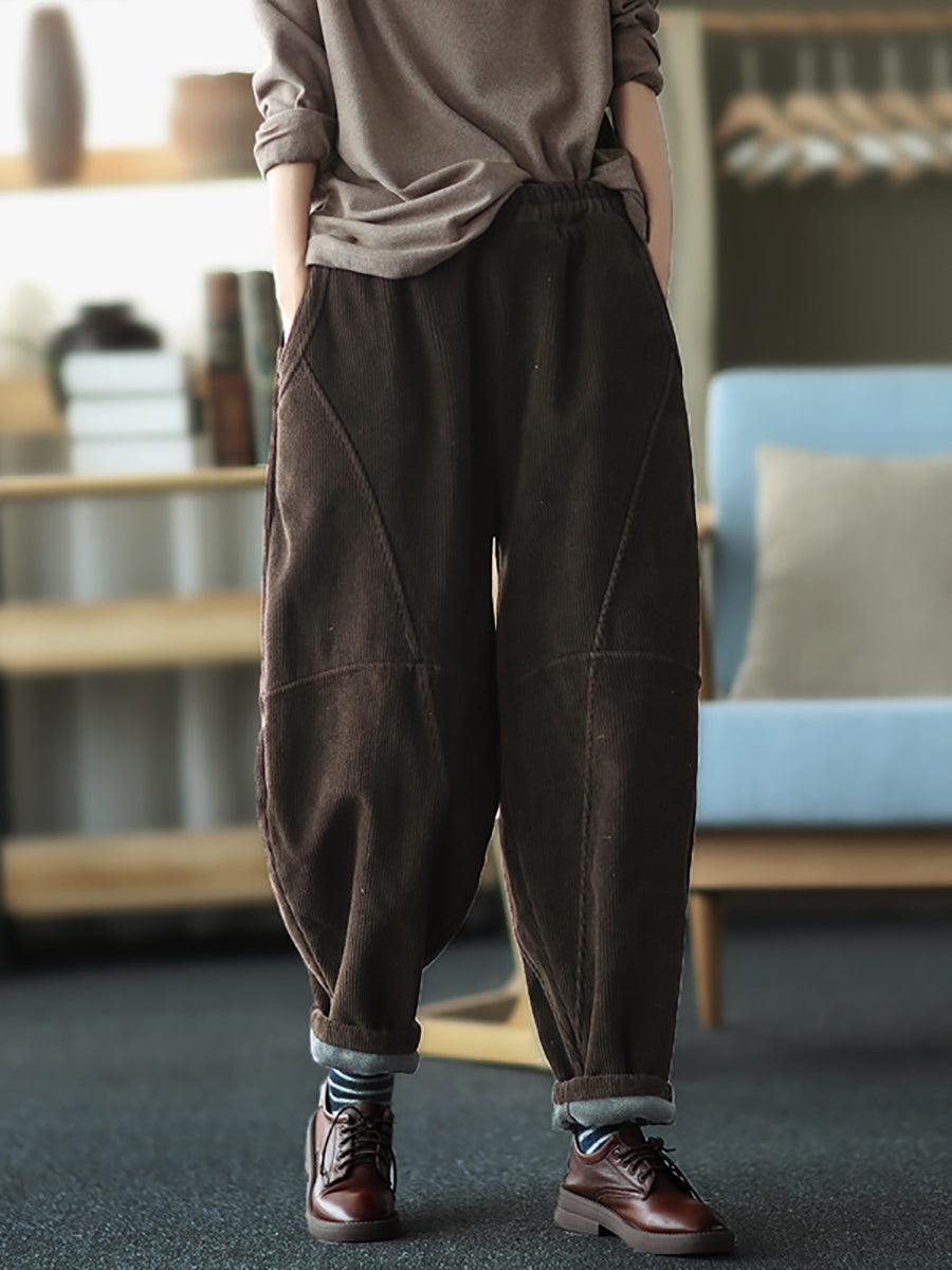 Pantaloni vintage da donna con cuciture spesse