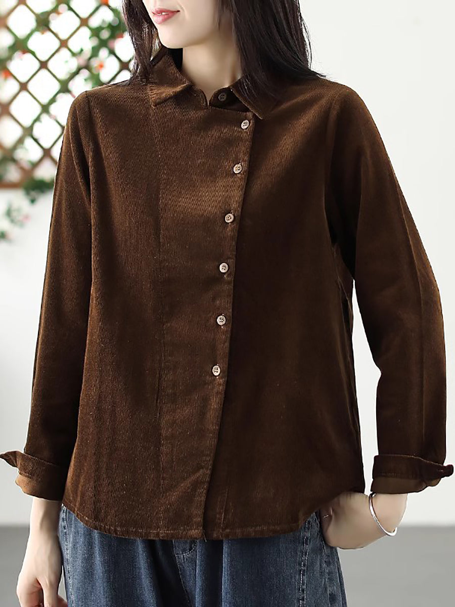 Cardigan in crosta di cotone tinta unita autunnale da donna