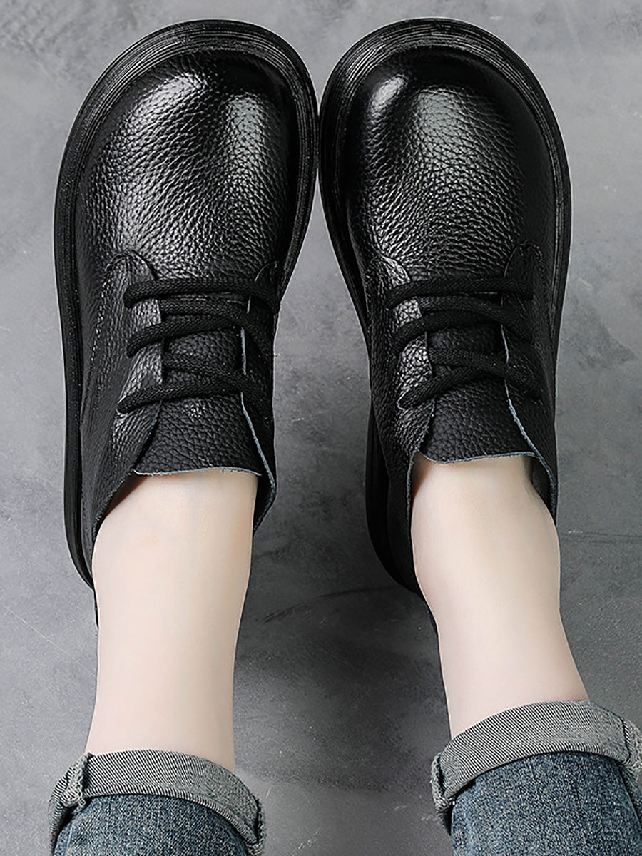 Scarpe basse casual da donna con cinturino in vera pelle morbida