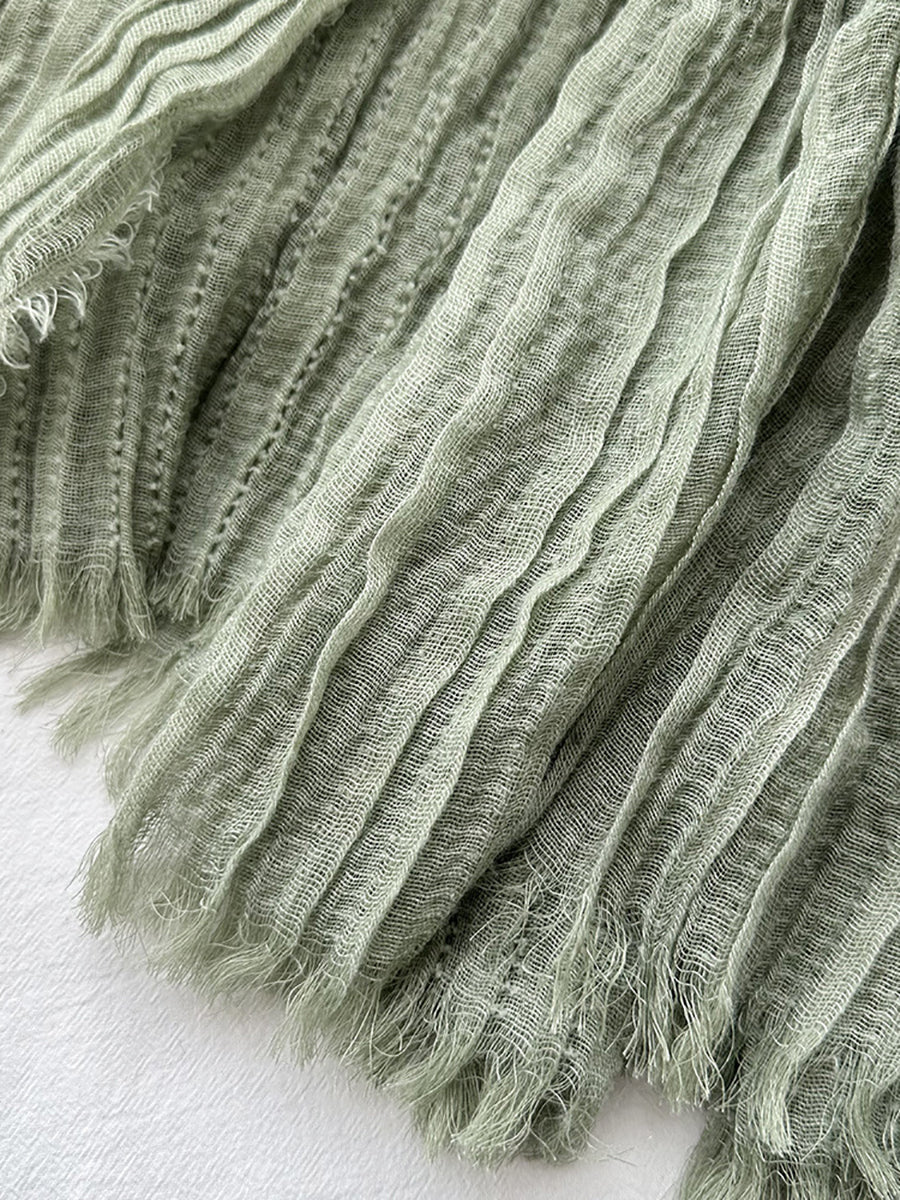 Sciarpa scialle pura tinta unita arricciata casual autunnale da donna