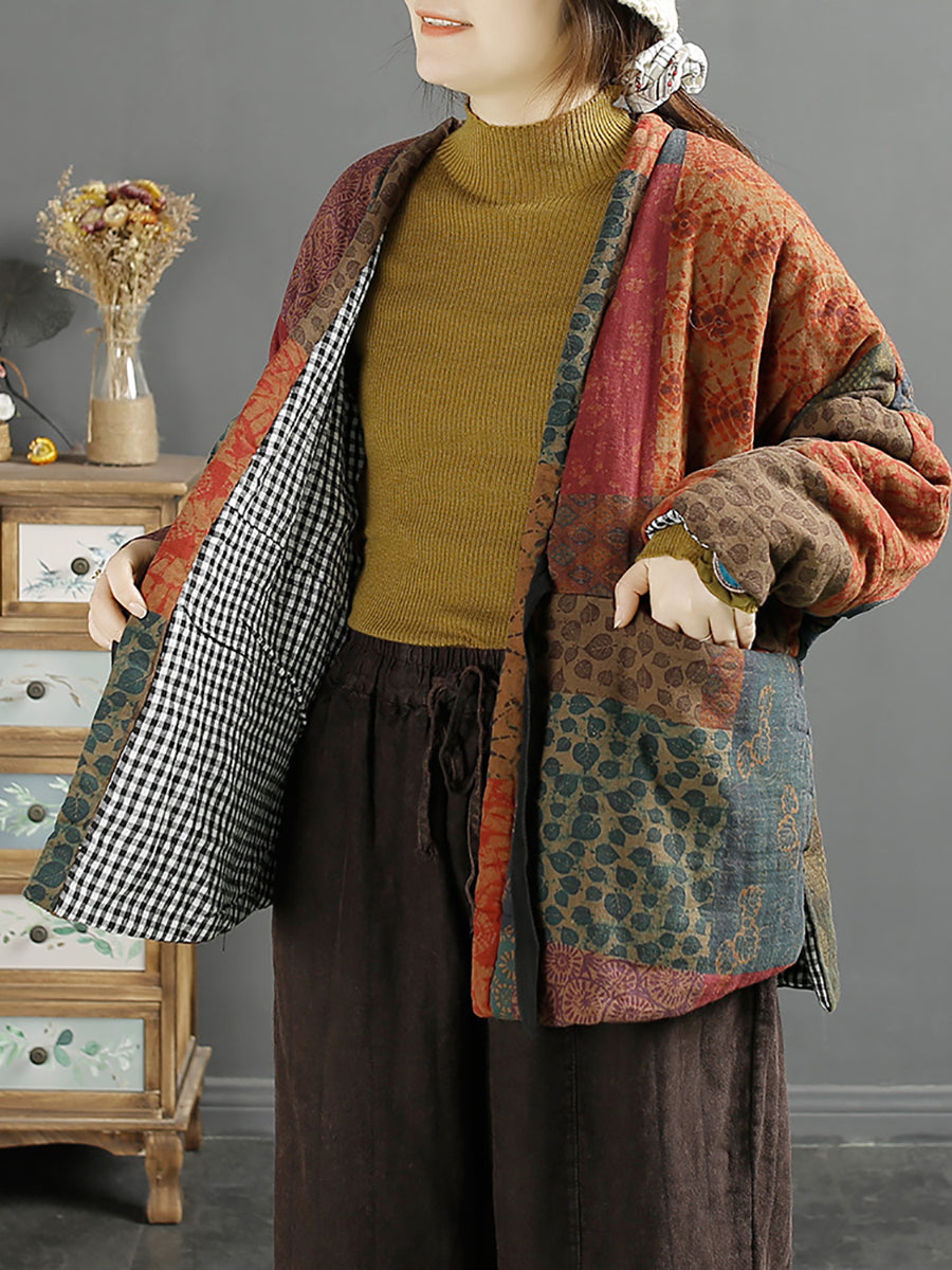 Cappotto imbottito caldo vintage da donna