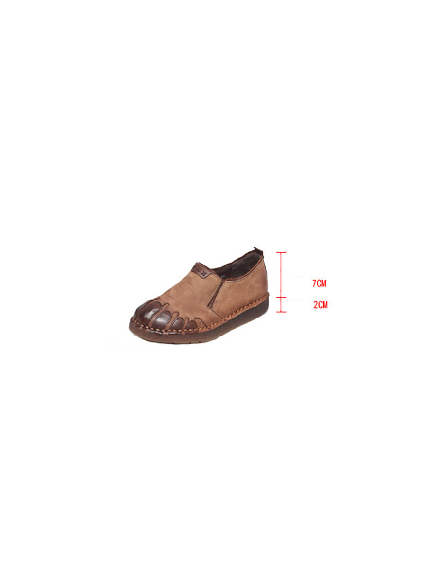 Scarpe basse primaverili in pelle vintage da donna