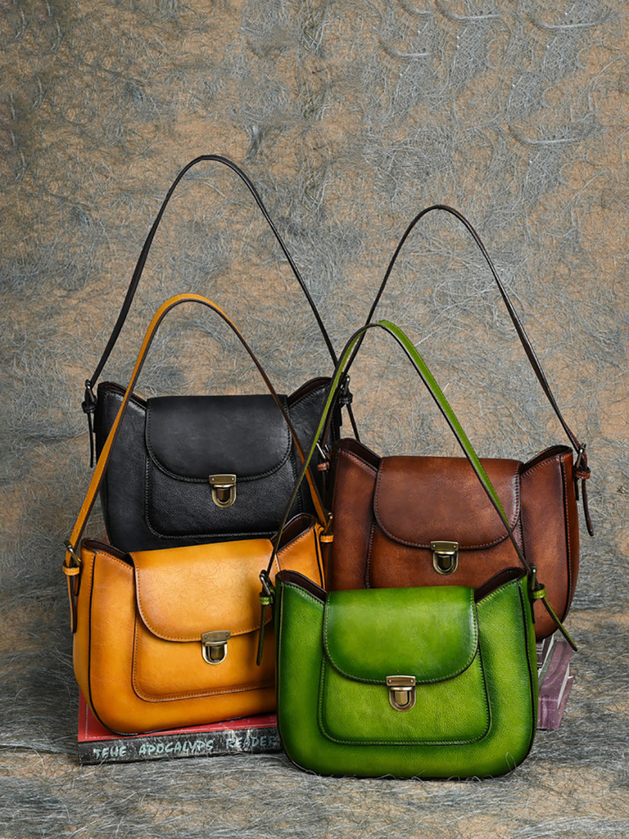Borsa a tracolla vintage in vera pelle da donna