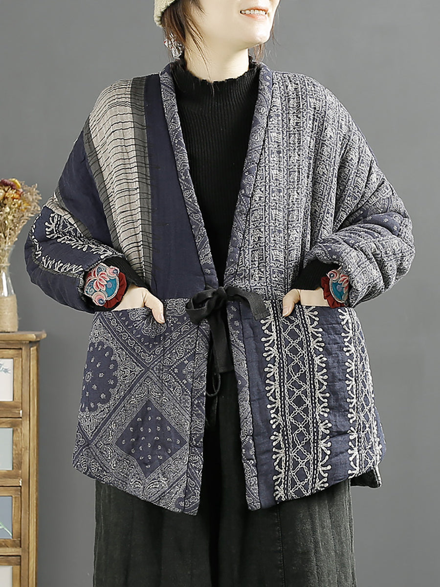Cappotto imbottito caldo vintage da donna