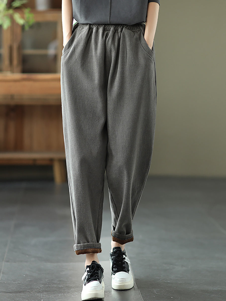 Pantaloni harem da donna autunnali spessi e colorati
