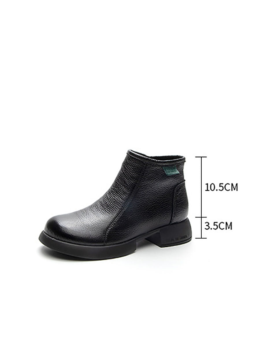 Bottines d'hiver en cuir vintage pour femmes