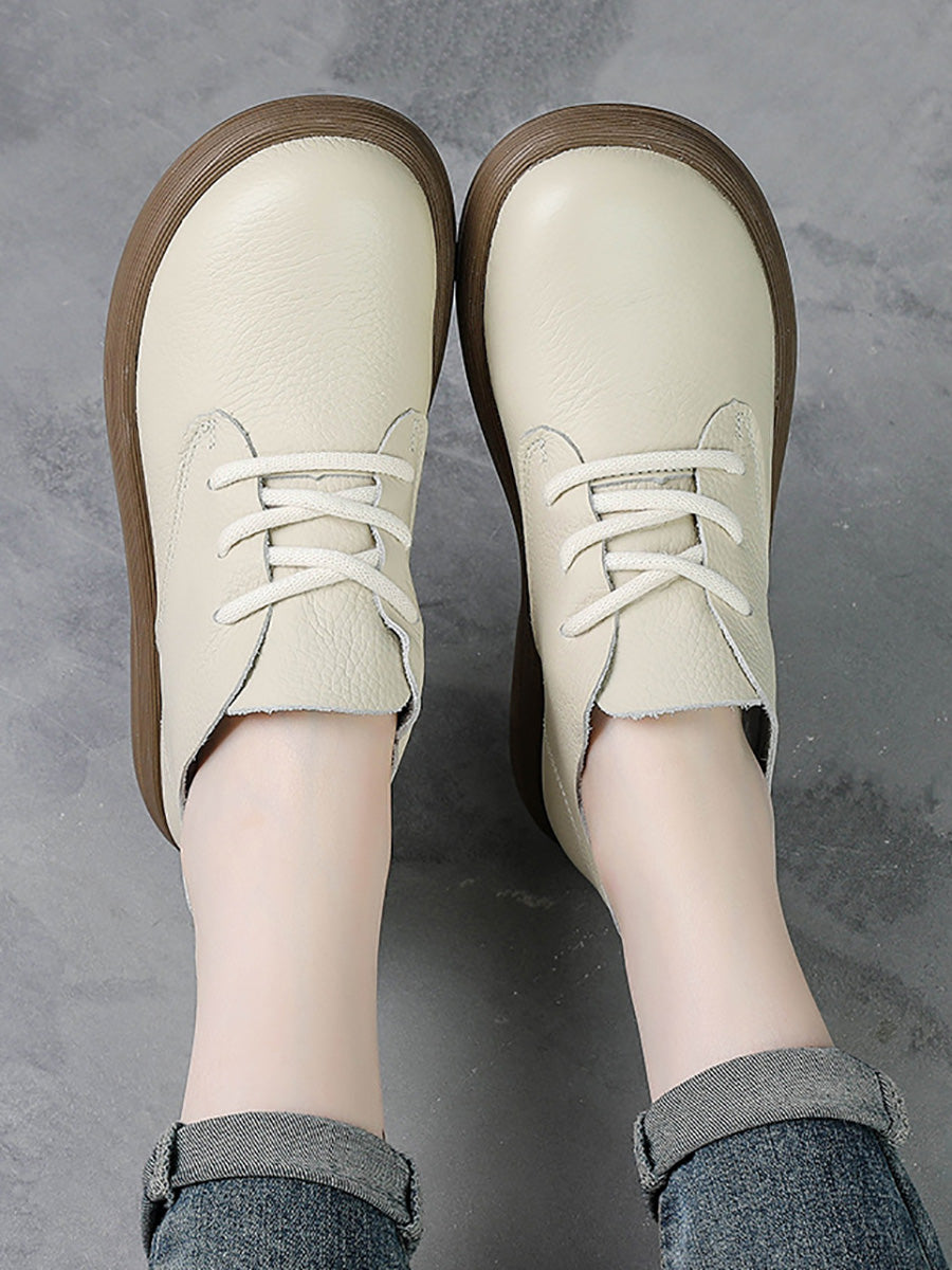 Scarpe basse casual da donna con cinturino in vera pelle morbida