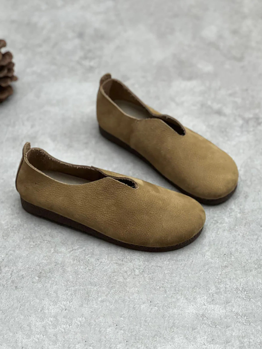 Scarpe basse morbide in vera pelle, casual, da donna