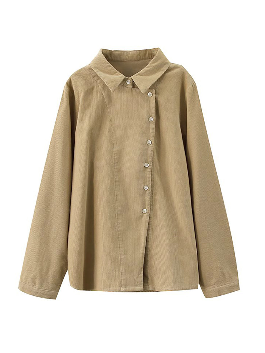 Cardigan in crosta di cotone tinta unita autunnale da donna