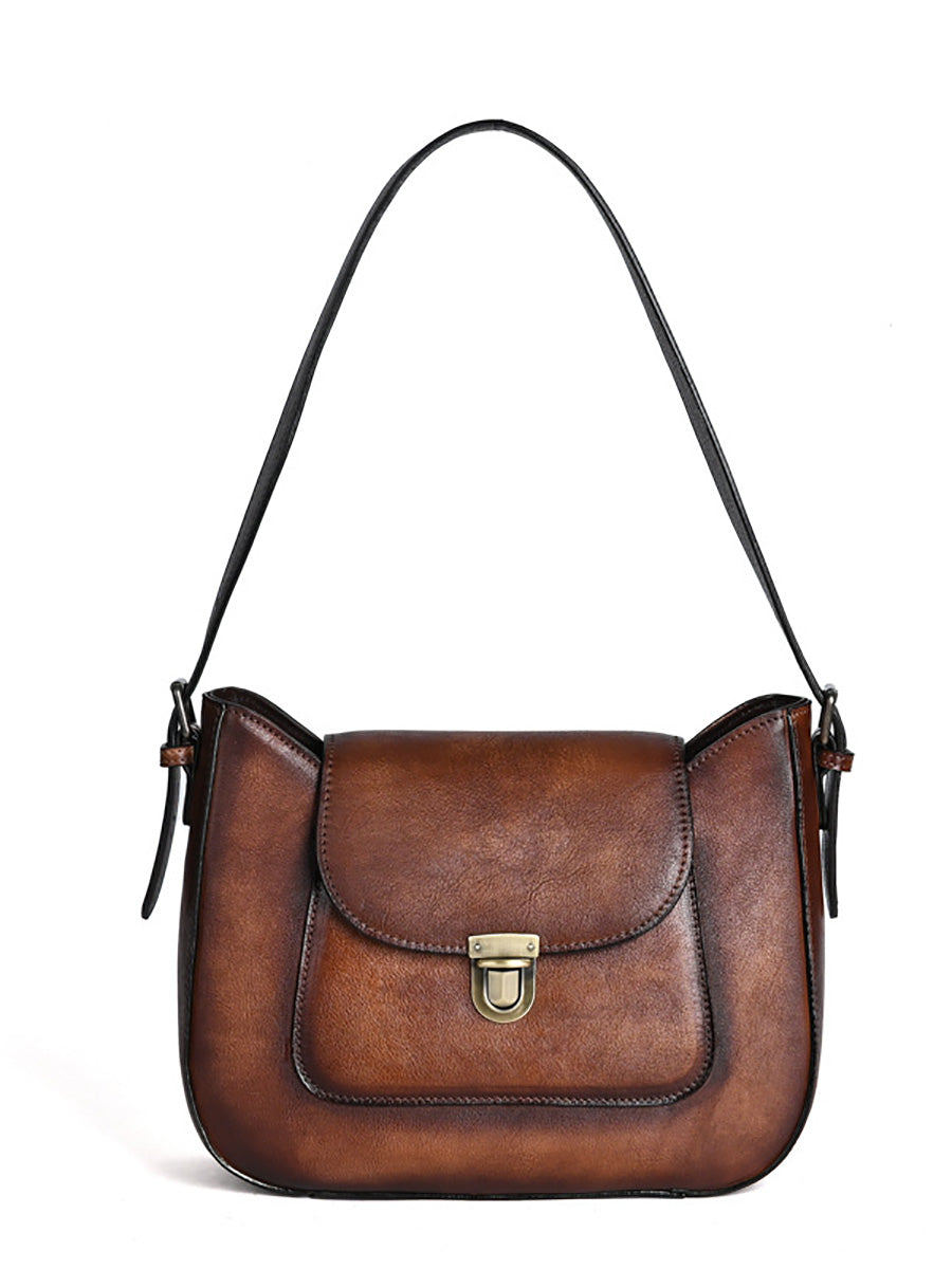 Borsa a tracolla vintage in vera pelle da donna