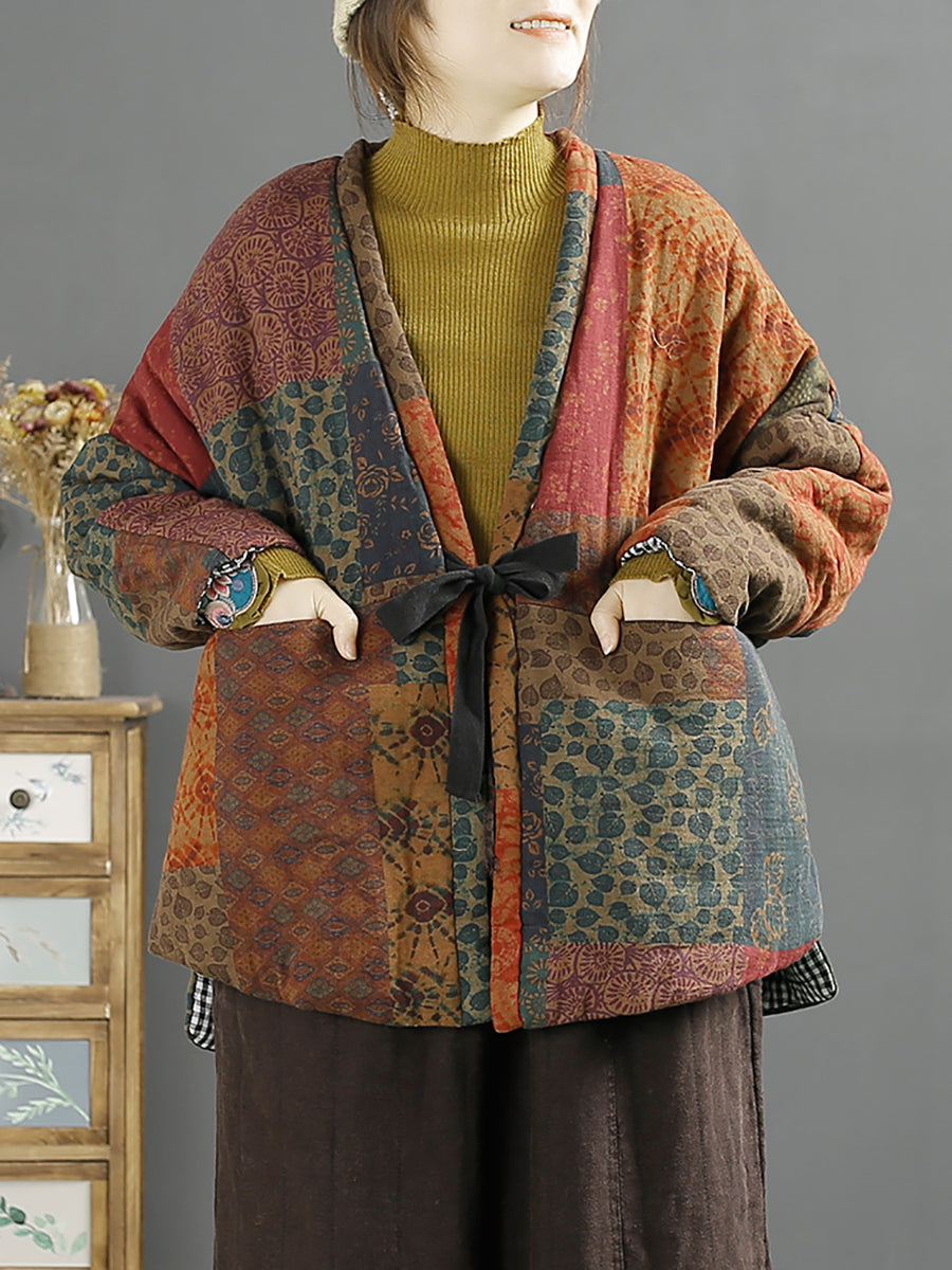 Cappotto imbottito caldo vintage da donna