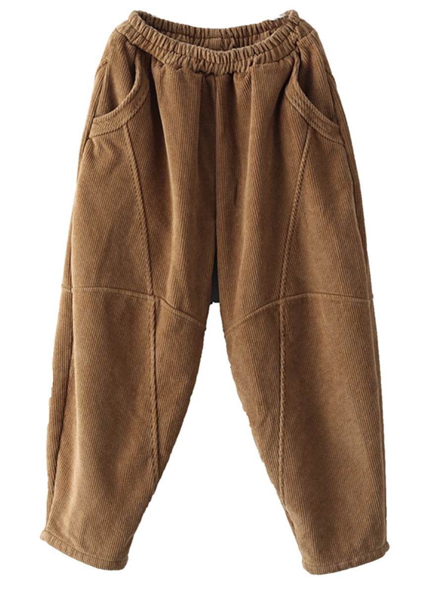 Pantaloni vintage da donna con cuciture spesse