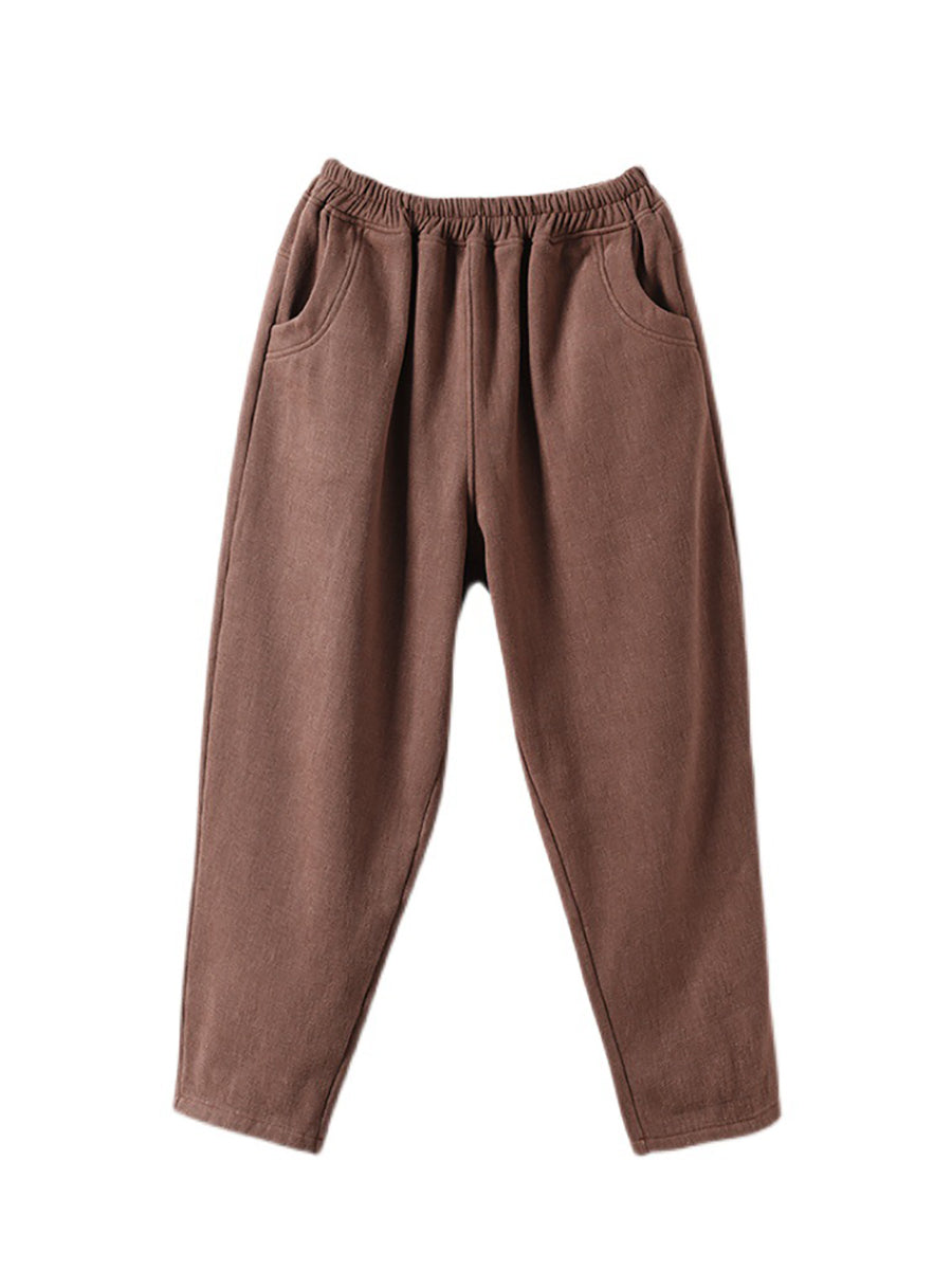 Pantaloni harem da donna autunnali spessi e colorati