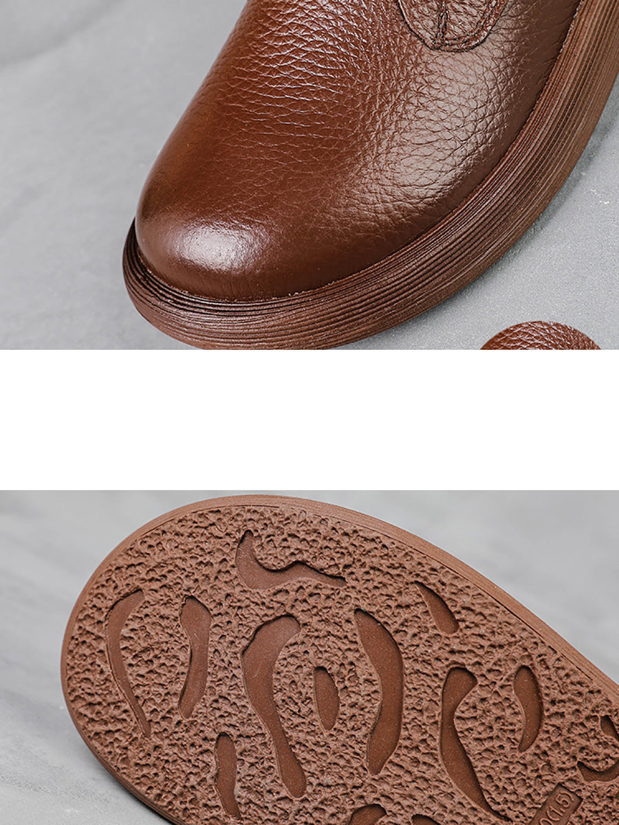 Scarpe basse casual da donna con cinturino in vera pelle morbida