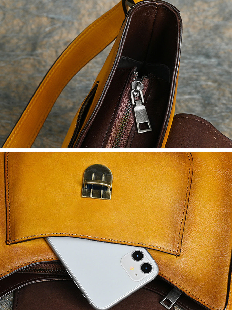 Borsa a tracolla vintage in vera pelle da donna