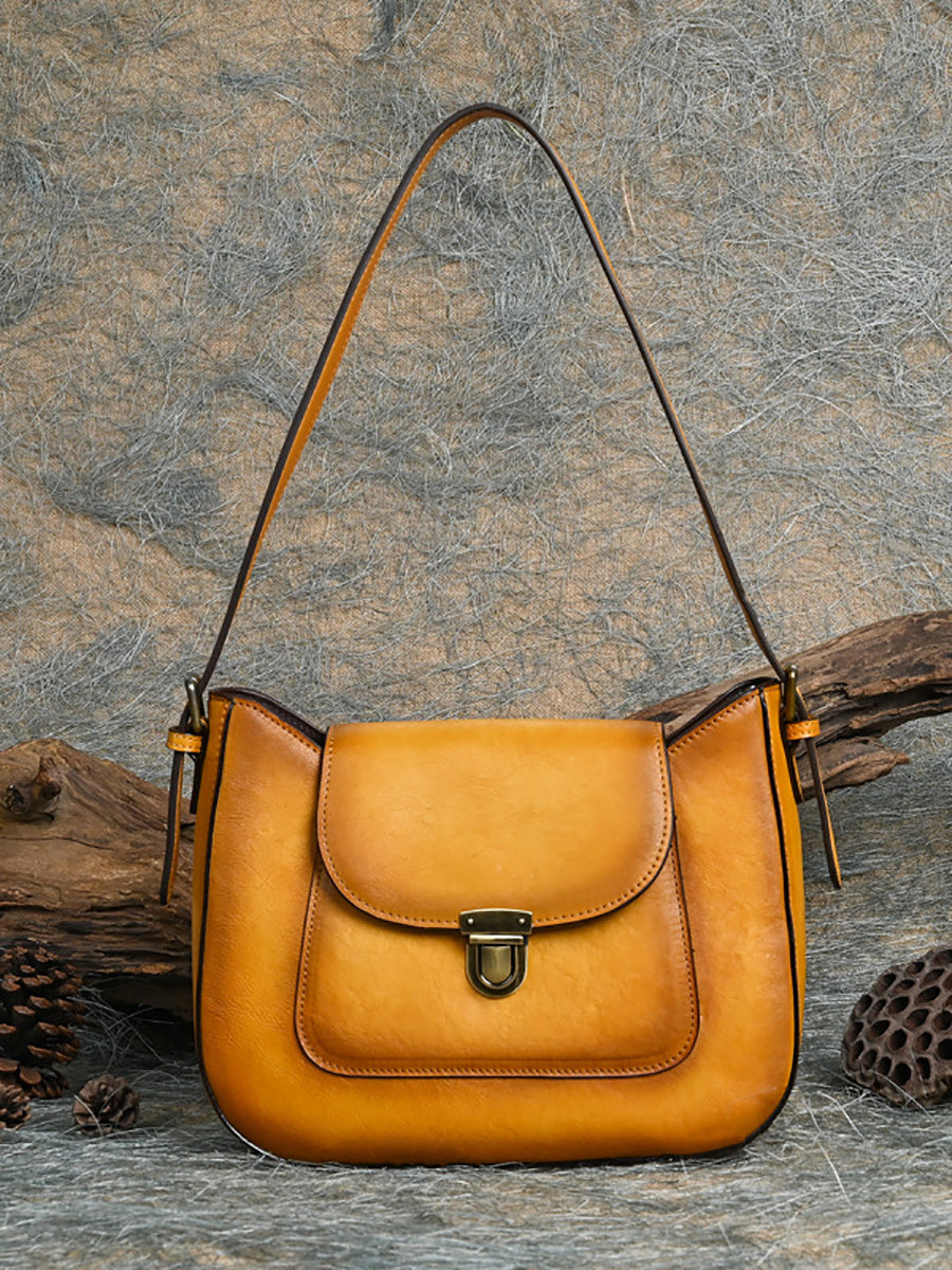 Borsa a tracolla vintage in vera pelle da donna