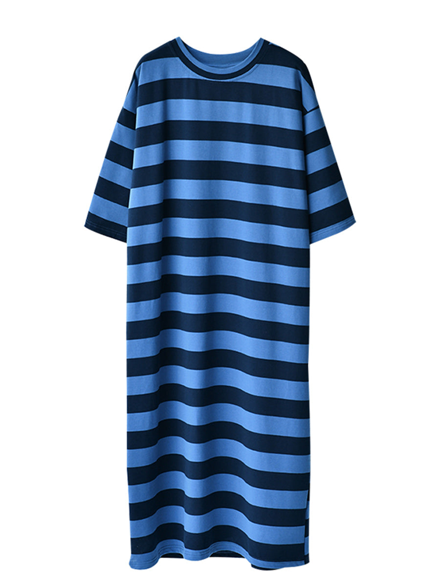Women Casual Stripe Loose Maxi Dress
