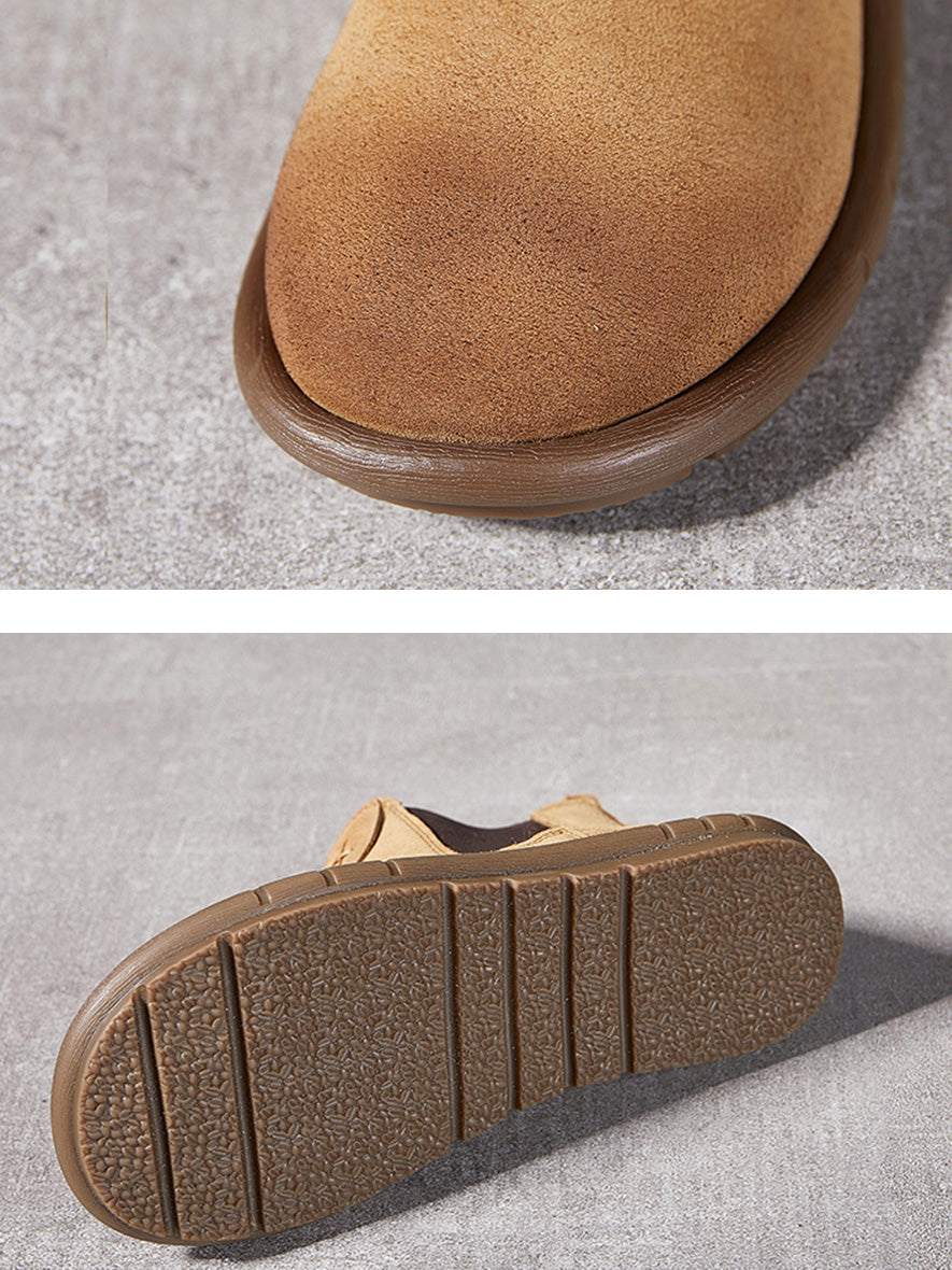 Stivali Chelsea bassi in vera pelle color block da donna
