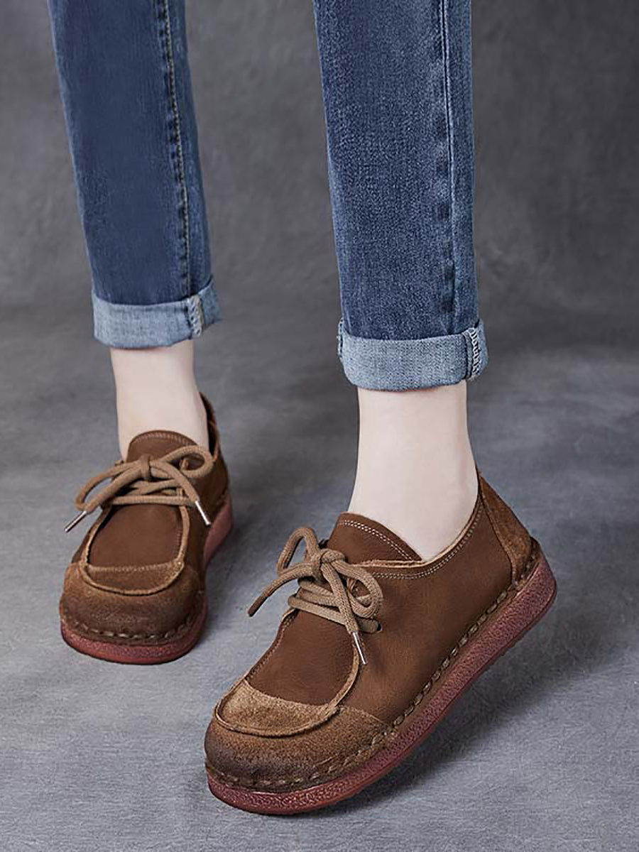 Scarpe basse invernali in pelle con cinturino unito da donna