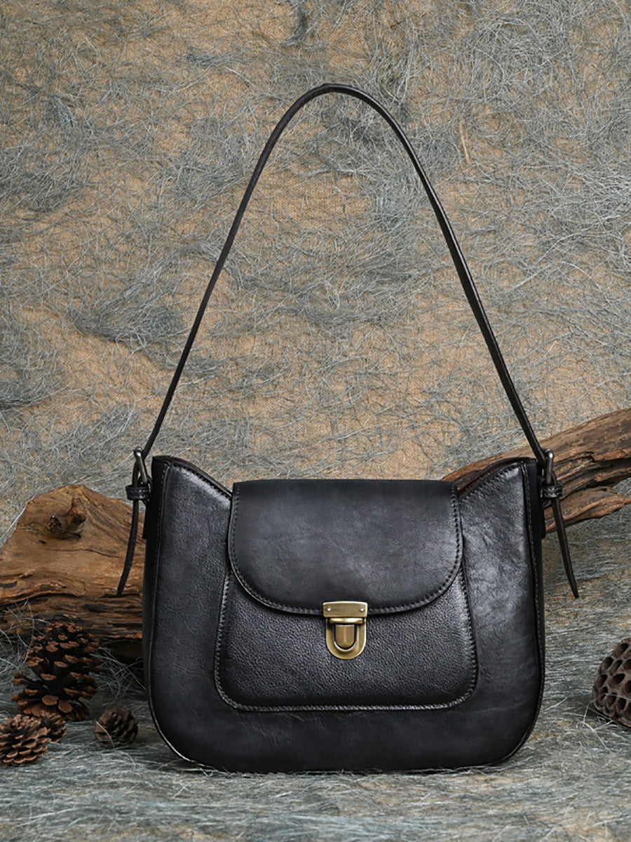 Borsa a tracolla vintage in vera pelle da donna