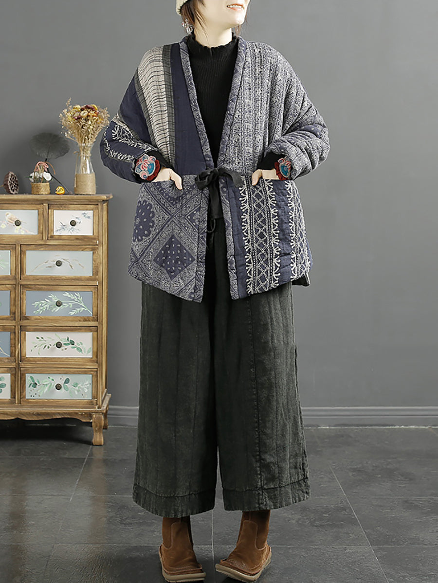 Cappotto imbottito caldo vintage da donna
