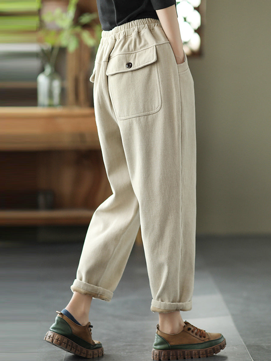 Pantaloni harem da donna autunnali spessi e colorati