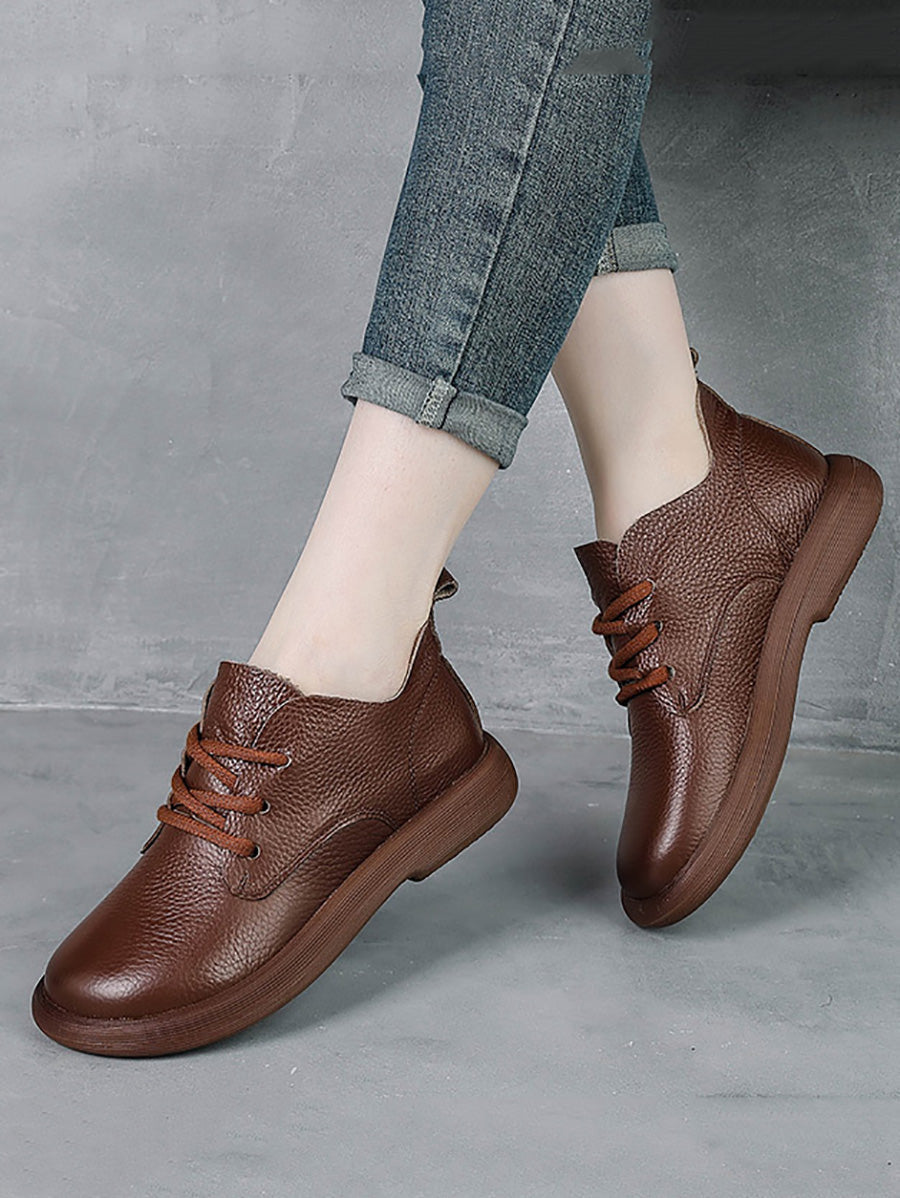 Scarpe basse casual da donna con cinturino in vera pelle morbida