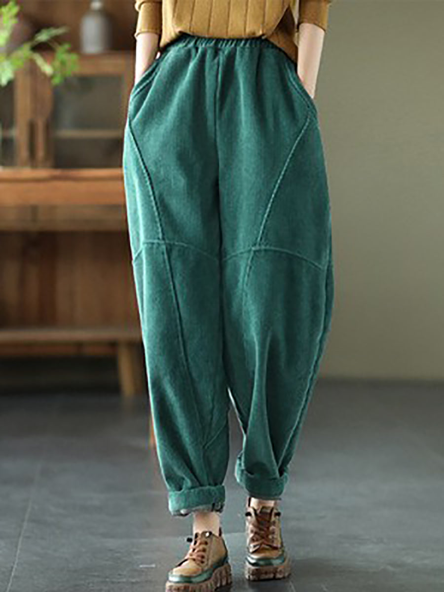 Pantaloni vintage da donna con cuciture spesse