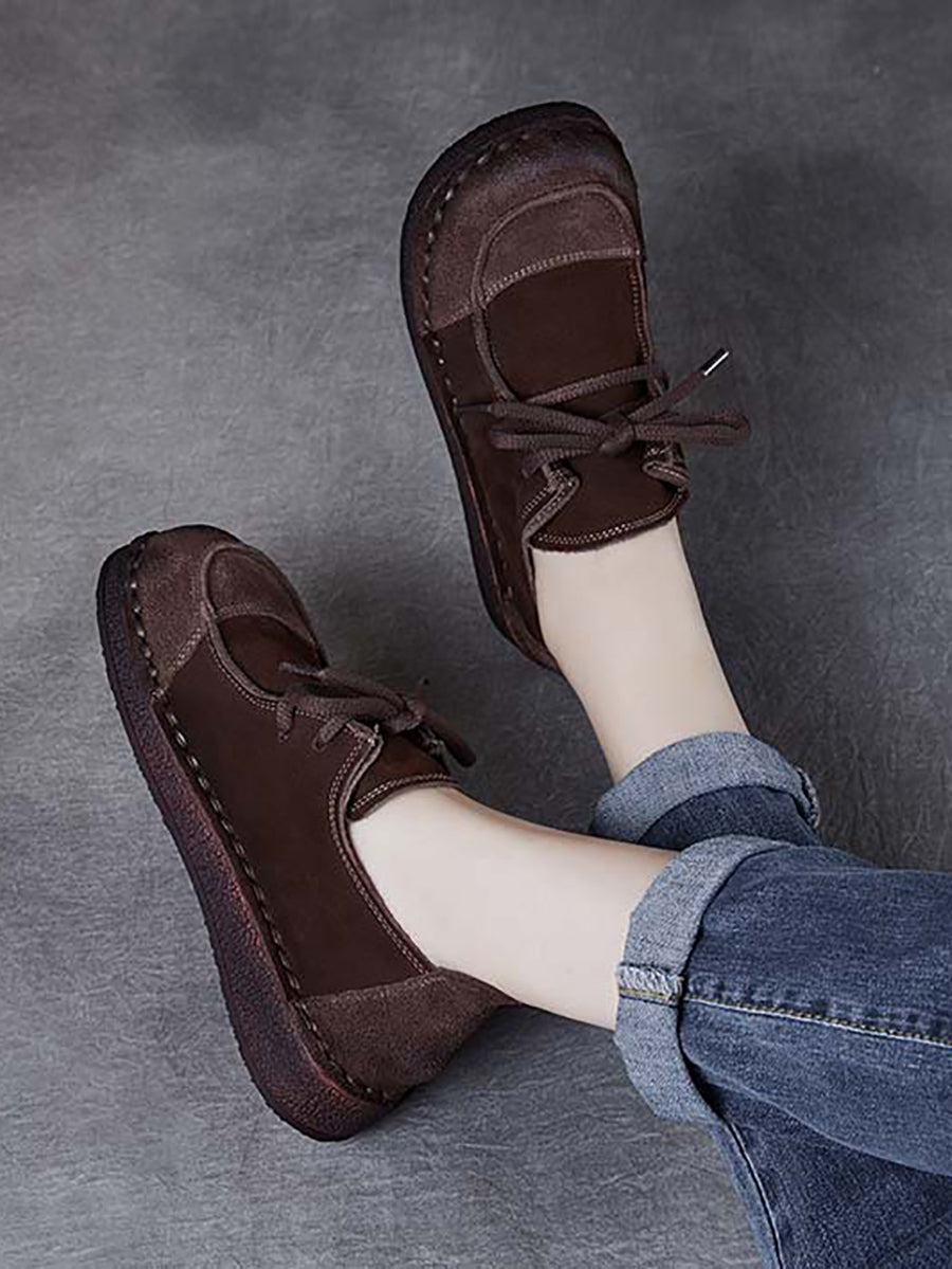 Scarpe basse invernali in pelle con cinturino unito da donna