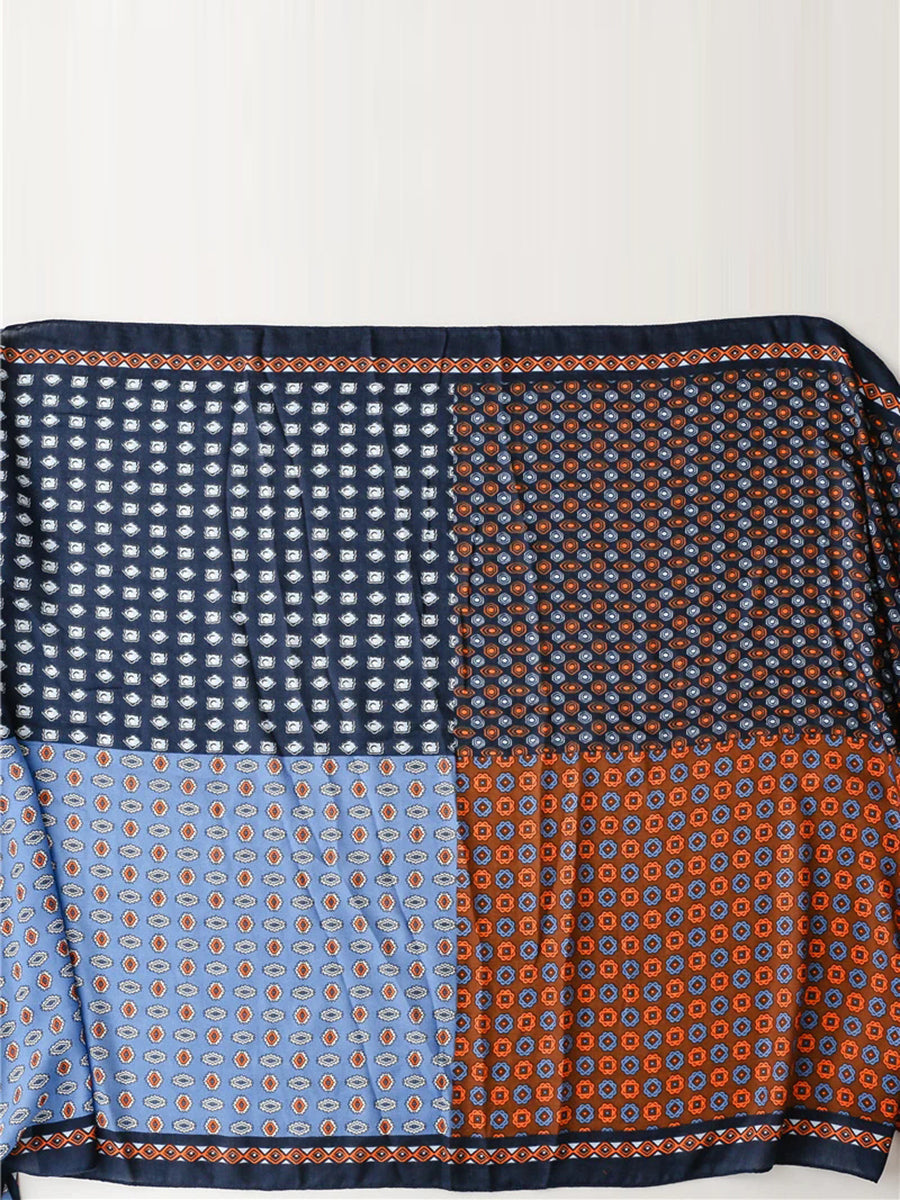 Sciarpa scialle anti-sole con nappe geometriche vintage