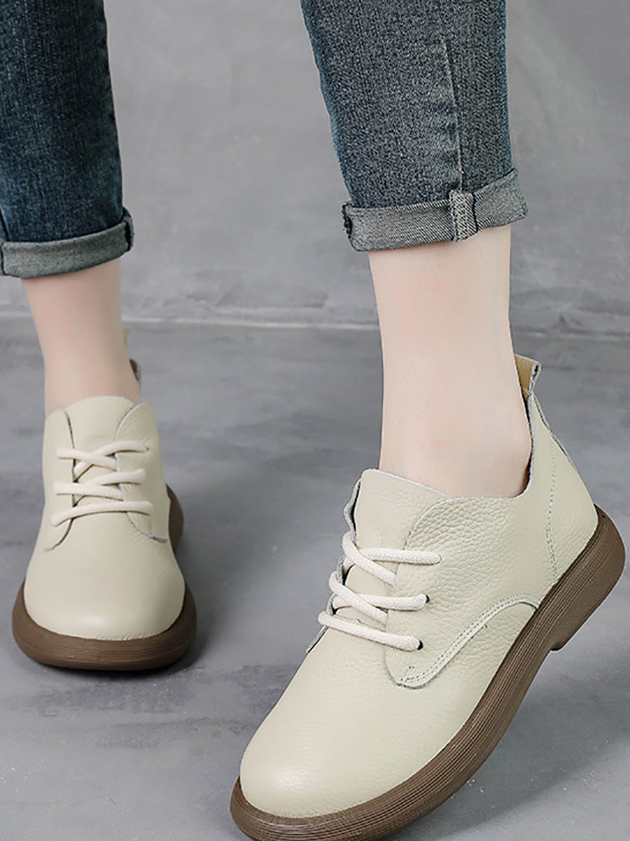 Scarpe basse casual da donna con cinturino in vera pelle morbida