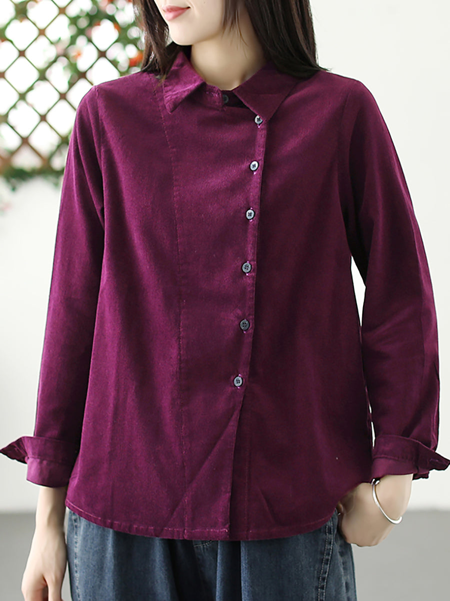 Cardigan in crosta di cotone tinta unita autunnale da donna