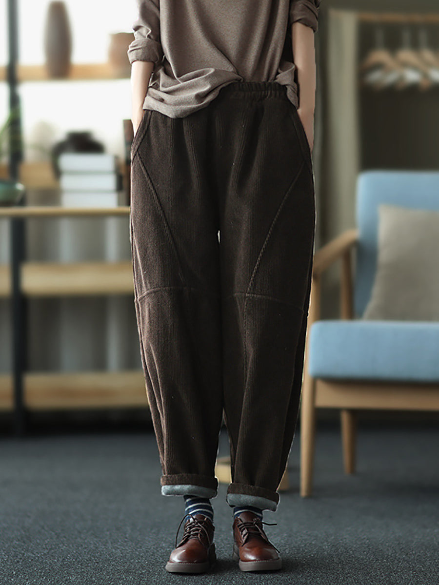 Pantaloni vintage da donna con cuciture spesse