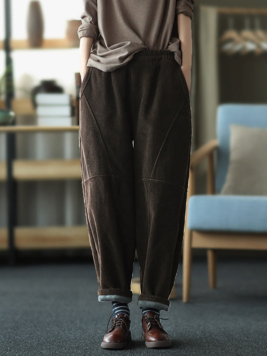 Pantaloni vintage da donna con cuciture spesse