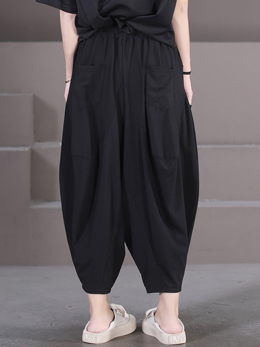 Pantalon sarouel décontracté d'été pour femme avec poches amples et solides