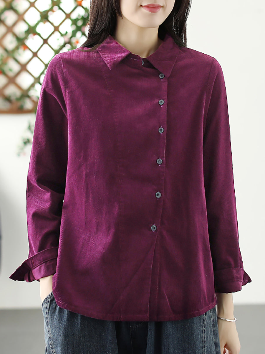 Cardigan in crosta di cotone tinta unita autunnale da donna
