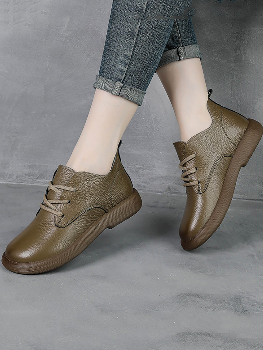 Scarpe basse casual da donna con cinturino in vera pelle morbida