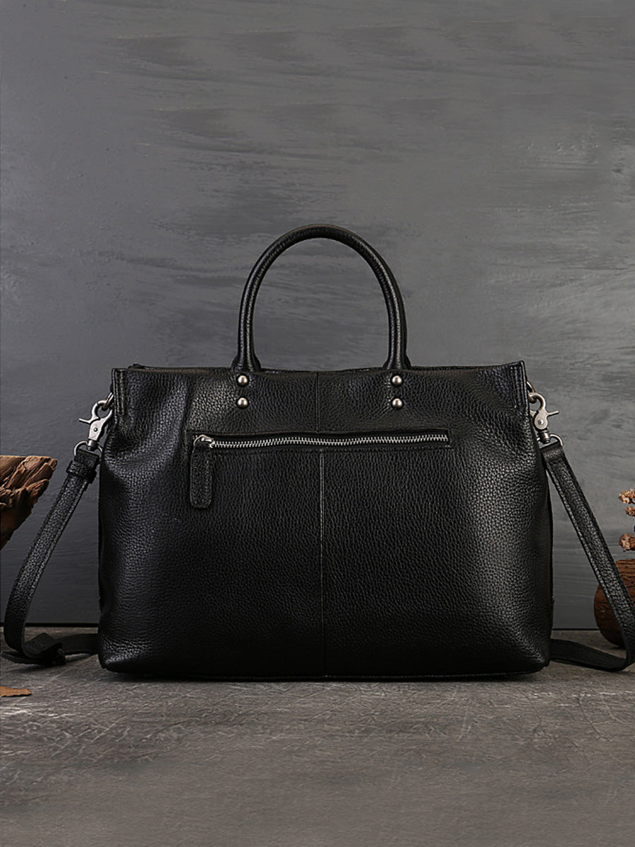 Borsa a mano con tracolla in pelle patchwork da donna, capacità grande