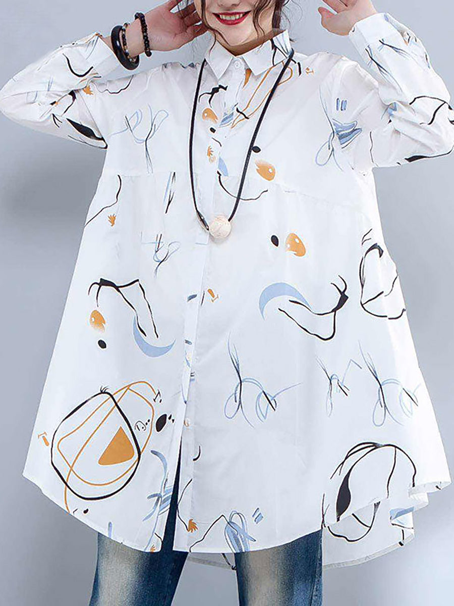 Camicia monopetto con colletto polo stampato