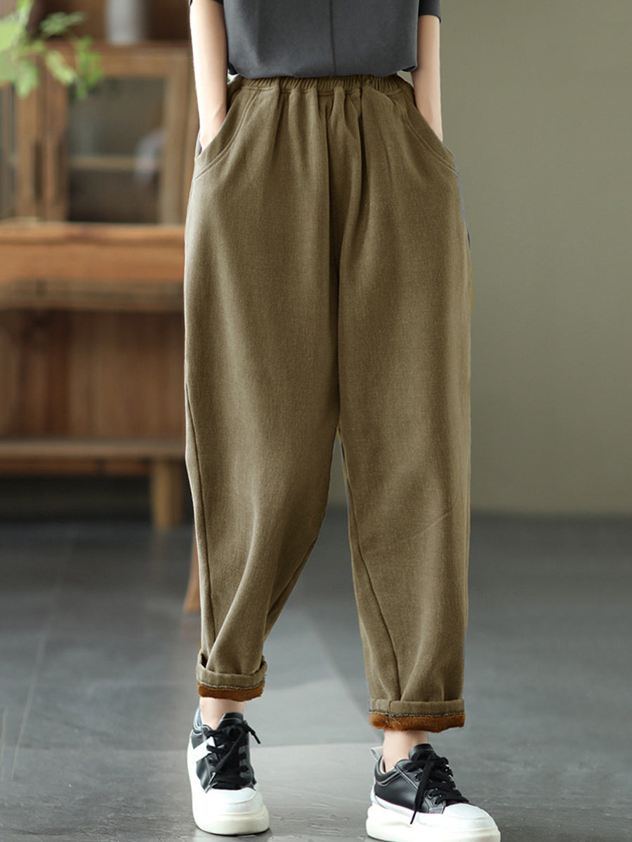 Pantaloni harem da donna autunnali spessi e colorati