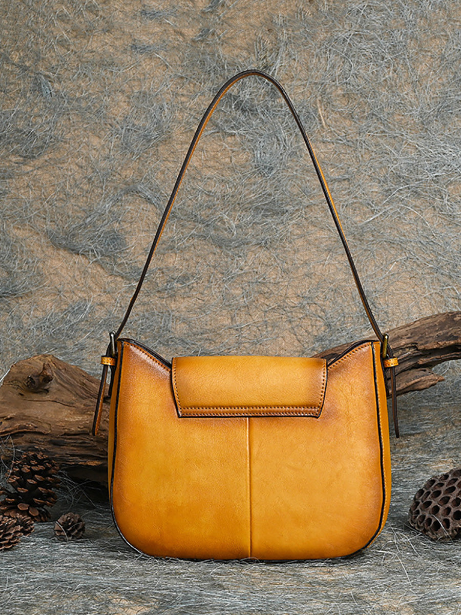 Borsa a tracolla vintage in vera pelle da donna