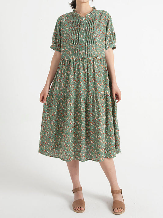 Abito estivo a maniche corte da donna floreale vintage