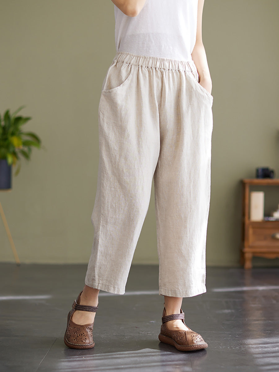 Pantalon ample en lin pour femme