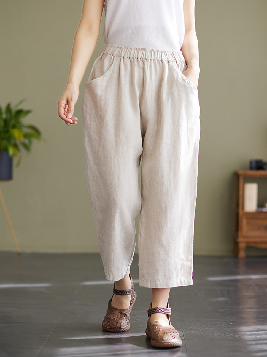 Pantalon ample en lin pour femme