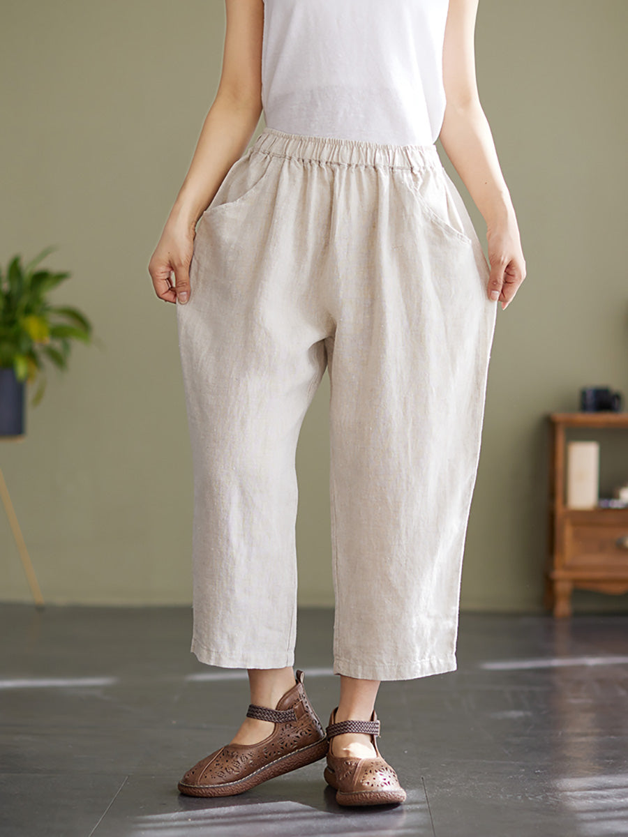 Pantalon ample en lin pour femme