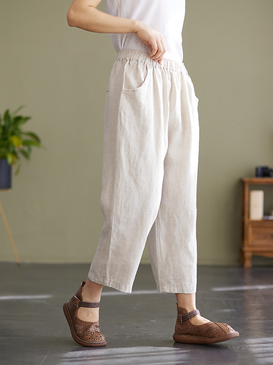 Pantalon ample en lin pour femme