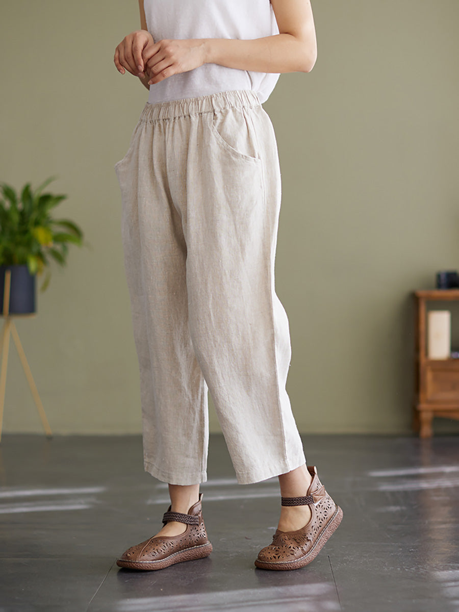 Pantalon ample en lin pour femme